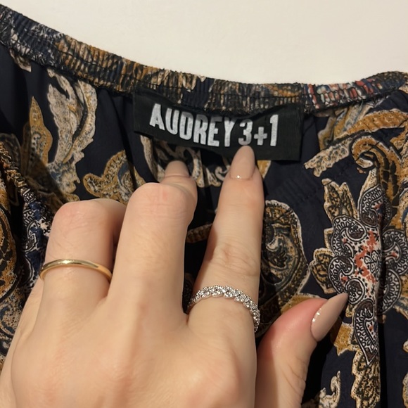 Audrey 3+1 Off-the-shoulder Multi-Coloured Wide-Leg Calf Length Jumpsuit Size M - Picture 5 of 7